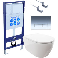 Комплект унитаза с инсталляцией Aquatek Set Aquatek Поларис-023 4в1 с сиденьем Микролифт и клавишей смыва Хром глянцевый Комплект унитаза с инсталляцией Aquatek Set Aquatek Поларис-023 4в1 с сиденьем Микролифт и клавишей смыва Хром глянцевый