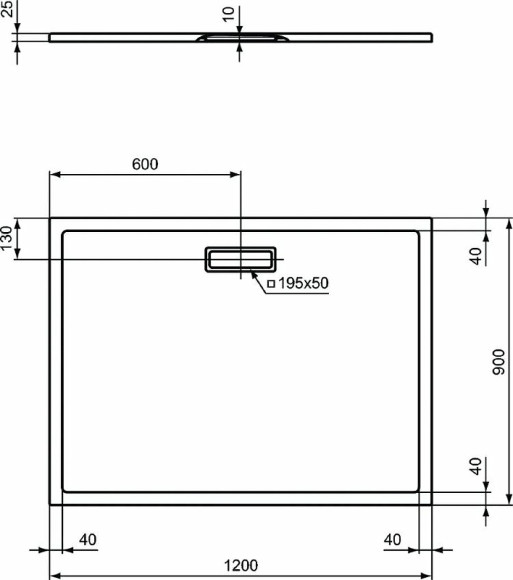 Акриловый поддон для душа Ideal Standard Ultraflat New 120х90 T448301 Белый Акриловый поддон для душа Ideal Standard Ultraflat New 120х90 T448301 Белый