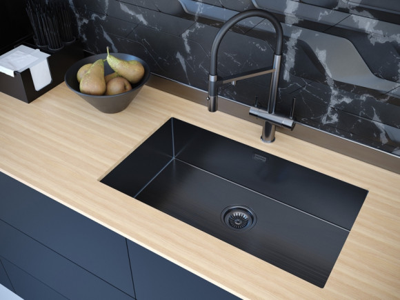 Кухонная мойка Paulmark Aller 74 Uni PM807444-GM Вороненая сталь Кухонная мойка Paulmark Aller 74 Uni PM807444-GM Вороненая сталь