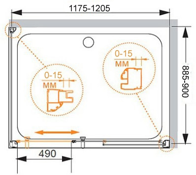 Душевой уголок Cezares GIUBILEO-AH-1-120/90-SCORREVOLE-CP-Br стекло прозрачное с матовым принтом профиль Бронза