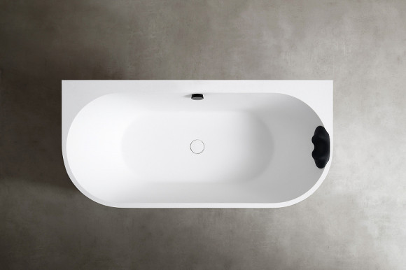 Ванна из искусственного камня Abber Leipzig 170x80 AM9916BW Черно-белая матовая без гидромассажа
