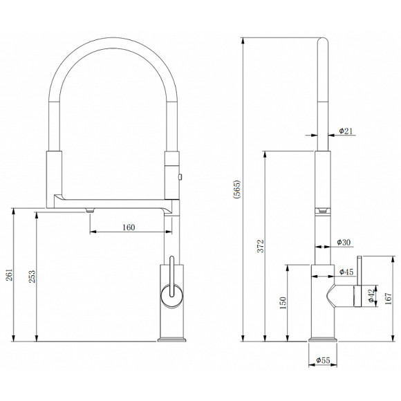 Смеситель для кухни Paulmark Tornado To213402-401 Антрацит