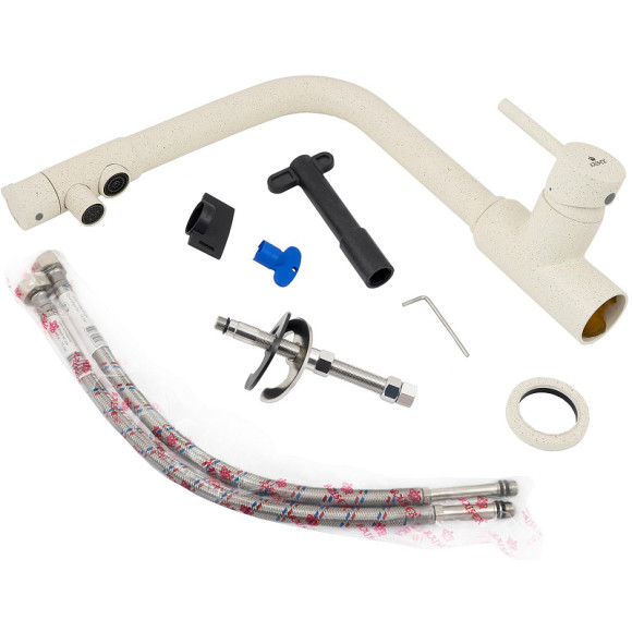 Смеситель для кухни Kaiser Teka 13044-11 Бежевый мрамор