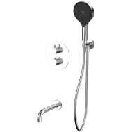 Смеситель для ванны Whitecross Y brushed nickel YSET10TOPNIB с термостатом Брашированный никель