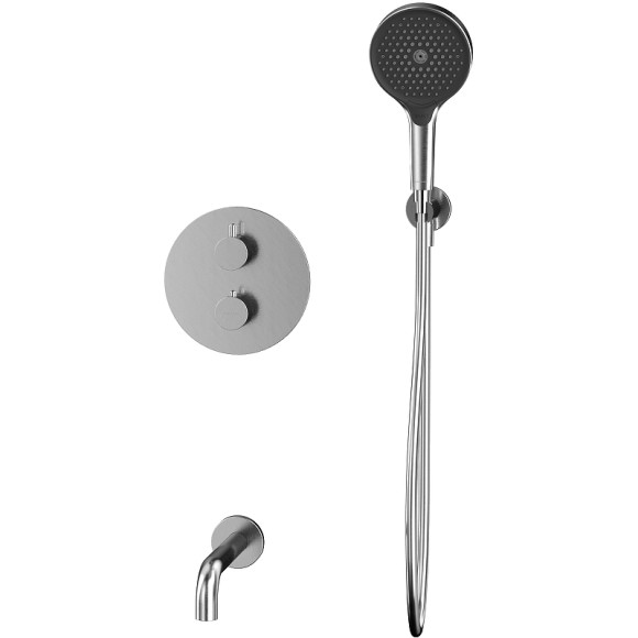 Смеситель для ванны Whitecross Y brushed nickel YSET10TOPNIB с термостатом Брашированный никель Смеситель для ванны Whitecross Y brushed nickel YSET10TOPNIB с термостатом Брашированный никель
