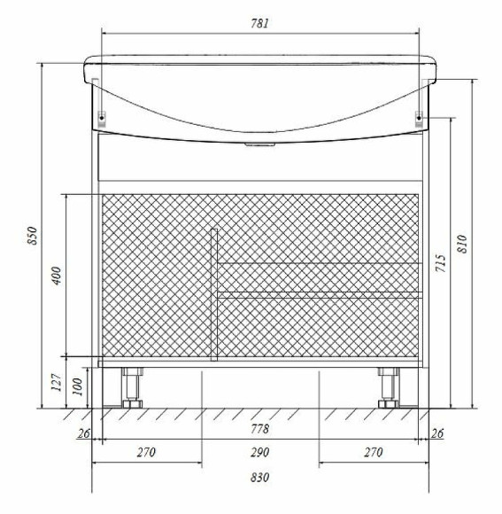 Тумба под раковину 1MarKa Lina Classic New 85Н У94494 Белый глянец