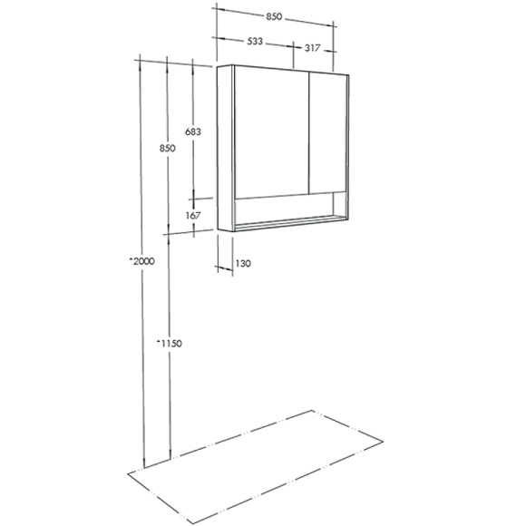 Зеркальный шкаф Aquaton Сканди 90 1A252302SD010 Белый