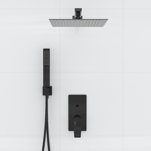 Душевая система WasserKRAFT А66209 Черный глянец