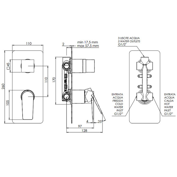 Смеситель для душа Remer Dream D93 Хром Смеситель для душа Remer Dream D93 Хром