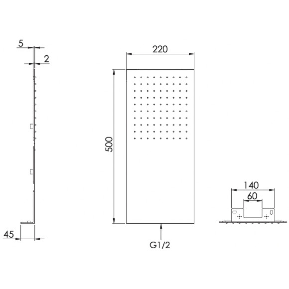 Верхний душ Remer 350UFNOX Черный матовый Верхний душ Remer 350UFNOX Черный матовый