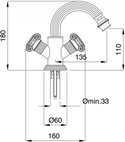 Смеситель для биде Cezares Olimp OLIMP-BS2-02-O Бронза