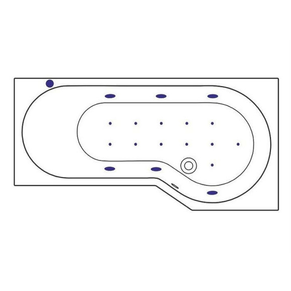 Акриловая ванна Excellent Be Spot 160x80 R WAEX.BSP16.RELAX.CR с гидромассажем