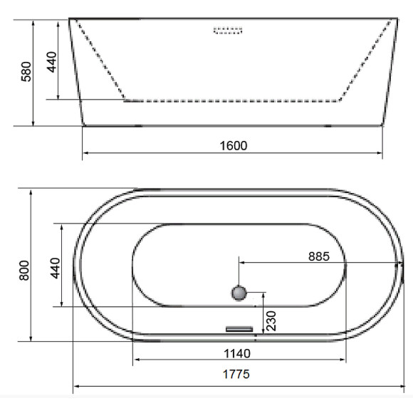 Акриловая ванна Azario Florence 177х80 AZ-М707 без гидромассажа Акриловая ванна Azario Florence 177х80 AZ-М707 без гидромассажа