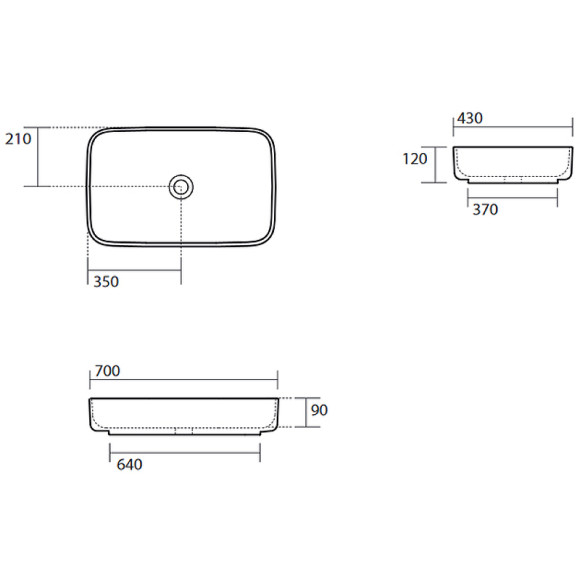 Раковина-чаша Kerasan Tribeca 70 460201 Белая