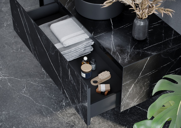 Тумба под раковину Sancos Stone 120 ST120NM подвесная Nero Marquina