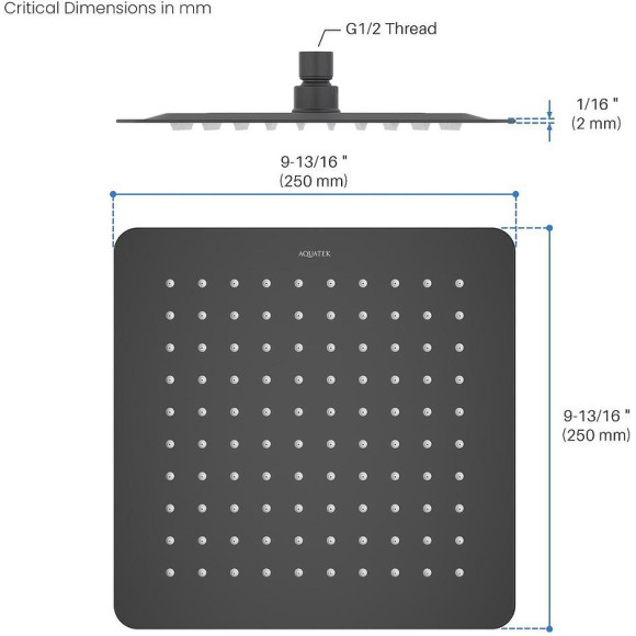 Верхний душ Aquatek AQ2072MB Черный матовый Верхний душ Aquatek AQ2072MB Черный матовый