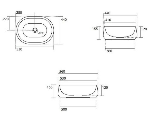 Раковина-чаша Kerasan F10 56 460531 Черная матовая