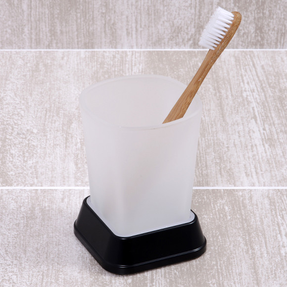 Стакан для зубных щеток WasserKRAFT Amper Black K-5428B Черный матовый
