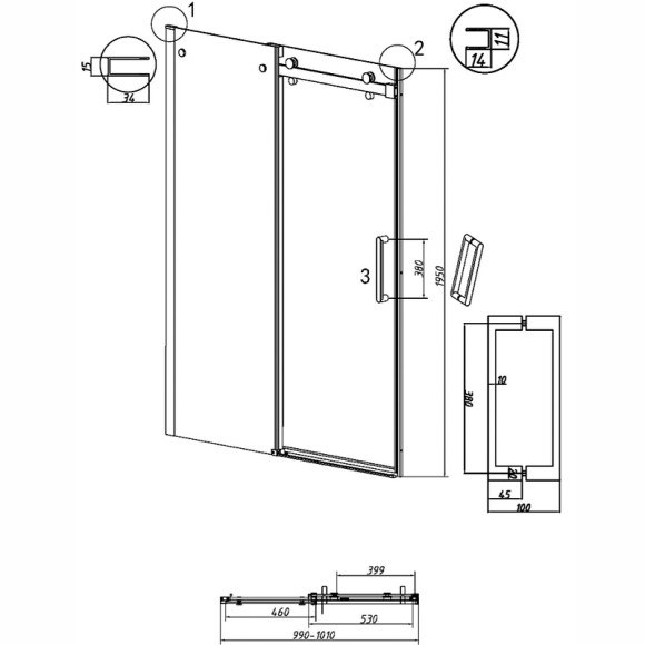 Душевая дверь Grossman Classic 100 100.K33.04.100.10.00 профиль Хром стекло прозрачное Душевая дверь Grossman Classic 100 100.K33.04.100.10.00 профиль Хром стекло прозрачное