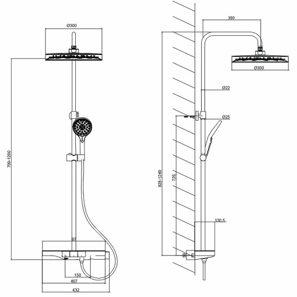 Душевая система Vincea Inspire VSFS-3I12TCH с термостатом Хром Душевая система Vincea Inspire VSFS-3I12TCH с термостатом Хром