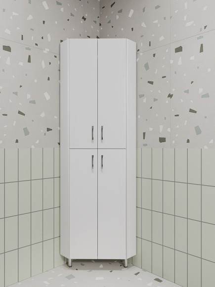 Шкаф пенал Style Line Веер 65 ЛС-00002327 угловой Белый глянцевый