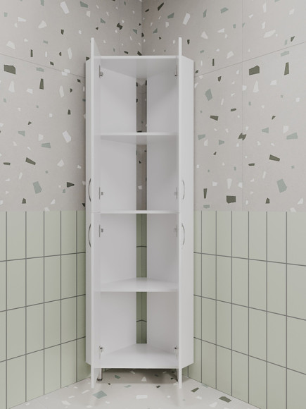 Шкаф пенал Style Line Веер 65 ЛС-00002327 угловой Белый глянцевый