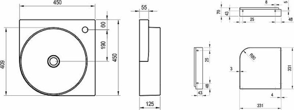 Раковина Ravak Yard 45 C XJX01245000 угловая Белая Раковина Ravak Yard 45 C XJX01245000 угловая Белая