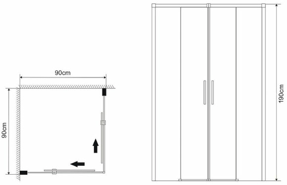 Душевой уголок Grossman Fly 90х90 GR-9090Fl профиль Хром стекло прозрачное Душевой уголок Grossman Fly 90х90 GR-9090Fl профиль Хром стекло прозрачное