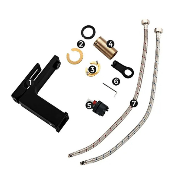 Смеситель для раковины Gappo G1017-6 Черный матовый Смеситель для раковины Gappo G1017-6 Черный матовый