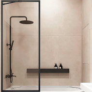 Шторка на ванну Veconi Palau 70 PL85B-70-01-C7 профиль Черный матовый стекло прозрачное Шторка на ванну Veconi Palau 70 PL85B-70-01-C7 профиль Черный матовый стекло прозрачное