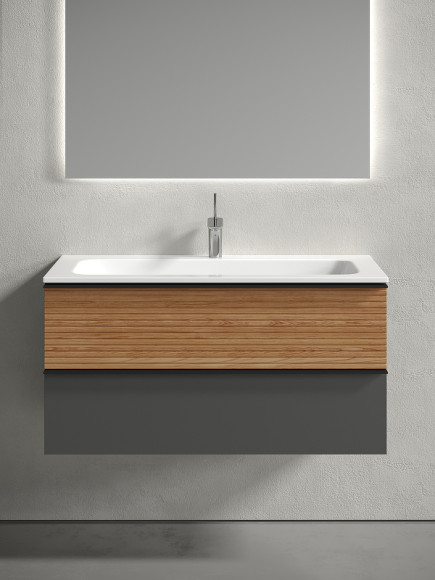 Тумба под раковину Sancos Delta 100 DL100GR подвесная Дуб красный Графит