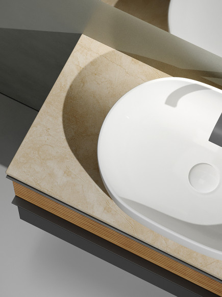 Тумба под раковину Sancos Delta 100 DL100GR подвесная Дуб красный Графит