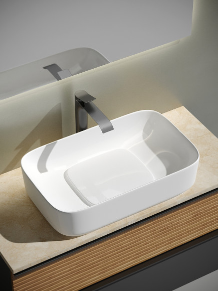 Тумба под раковину Sancos Delta 100 DL100GR подвесная Дуб красный Графит