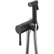 Гигиенический душ со смесителем Boheme Uno 467-BCR Черный матовый Хром