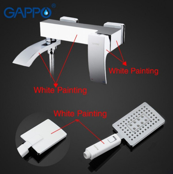 Смеситель для ванны Gappo G07 G3207-8 Белый Хром Смеситель для ванны Gappo G07 G3207-8 Белый Хром