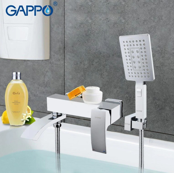 Смеситель для ванны Gappo G07 G3207-8 Белый Хром Смеситель для ванны Gappo G07 G3207-8 Белый Хром