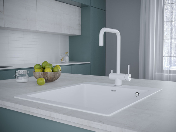 Смеситель для кухни Paulmark Wetter We213030-431 Белый матовый