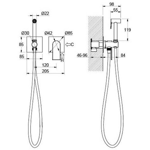 Гигиенический душ со смесителем Aquatek Лира AQ1420CR Хром