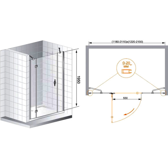 Душевая дверь Cezares Bergamo 185 R BERGAMO-W-B-13-100+60/30-C-Cr-R профиль Хром стекло прозрачное Душевая дверь Cezares Bergamo 185 R BERGAMO-W-B-13-100+60/30-C-Cr-R профиль Хром стекло прозрачное