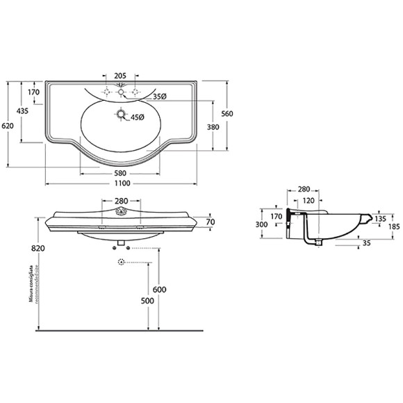 Раковина Azzurra Jubilaeum 110 JULP1106200MBI (JUB200/110 bi))*1 Белая Раковина Azzurra Jubilaeum 110 JULP1106200MBI (JUB200/110 bi))*1 Белая