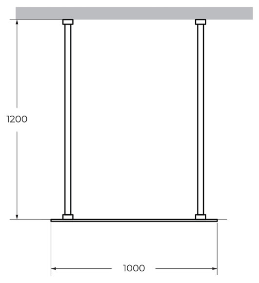 Душевая перегородка Cezares Liberta 100 LIBERTA-L-2-100-120-GR-Cr профиль Хром стекло серое