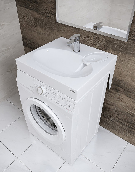 Раковина Paulmark Mond 60 PM720431 на стиральную машину Белая