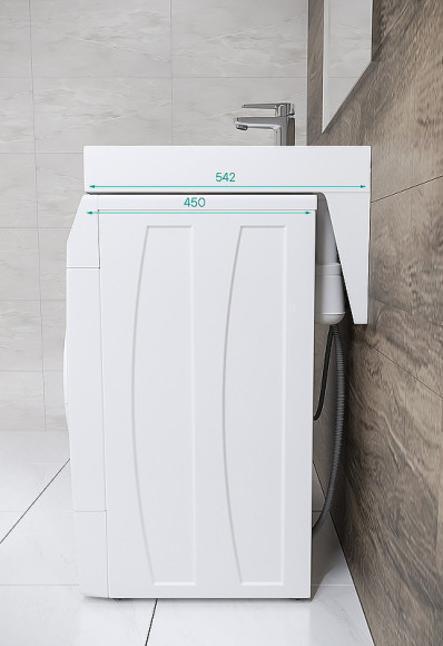 Раковина Paulmark Mond 60 PM720431 на стиральную машину Белая