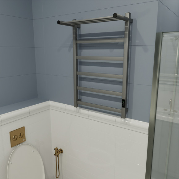 Электрический полотенцесушитель Маргроид 8110p профильный 810x500 8110p-8050-1083-7024 с полкой Графитовый серый