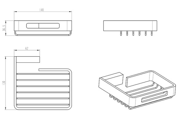 Держатель для губки Boheme Q 10959-NB Никель брашированный Держатель для губки Boheme Q 10959-NB Никель брашированный
