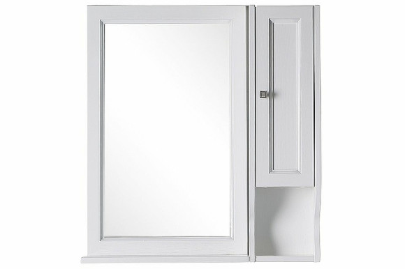 Комплект мебели для ванной ASB-Woodline Гранда 85 Белый с патиной Серебро