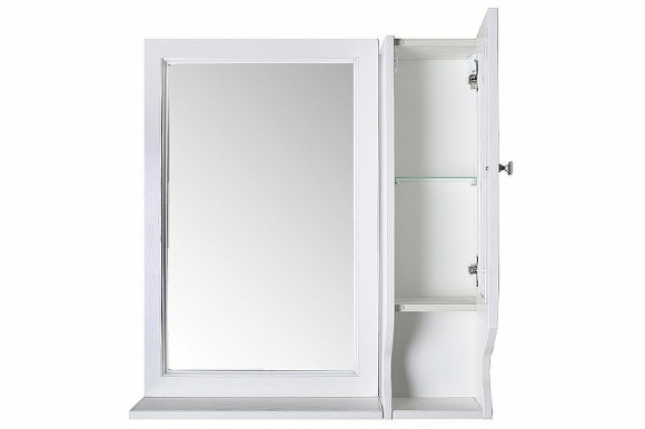 Комплект мебели для ванной ASB-Woodline Гранда 85 Белый с патиной Серебро