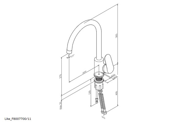 Смеситель для кухни AM.PM Like F8007722 Черный