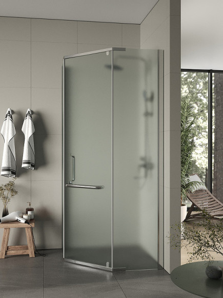 Душевой уголок Agger 90x90 A03-090MCR/G профиль Хром стекло матовое Душевой уголок Agger 90x90 A03-090MCR/G профиль Хром стекло матовое