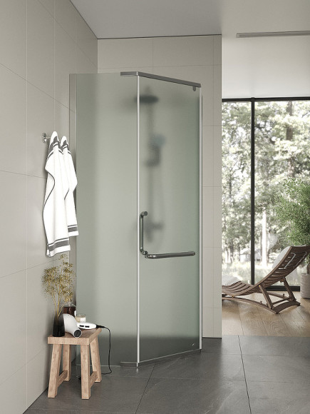 Душевой уголок Agger 90x90 A03-090MCR/G профиль Хром стекло матовое Душевой уголок Agger 90x90 A03-090MCR/G профиль Хром стекло матовое